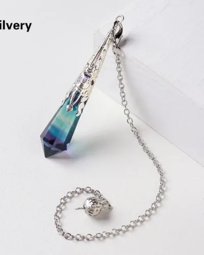 Fluorite Crystal Protection Necklace Long Pendant