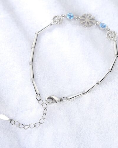 Silver Snowflake Christmas Wish Bracelet Gift for Her