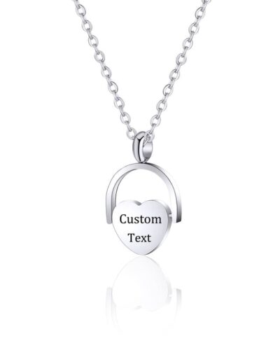 Custom Photo Necklace Heart Pendant Couple