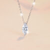 Simple D Color 925 Sterling Silver Marquise Moissanite Necklace (5)