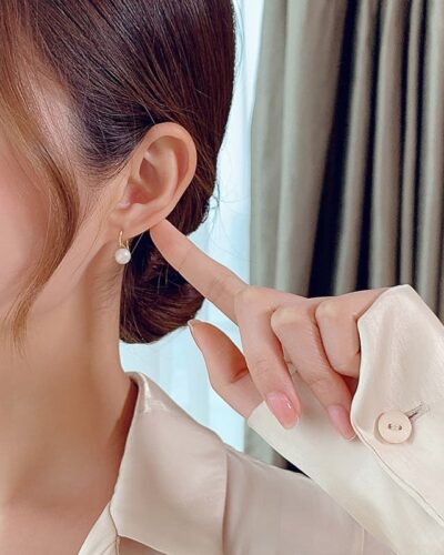 Simple Gold Freshwater Everyday Pearl Earrings Hooks