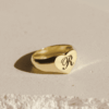 Personalized Gold Heart Signet Ring Statement Ring Band Unisex