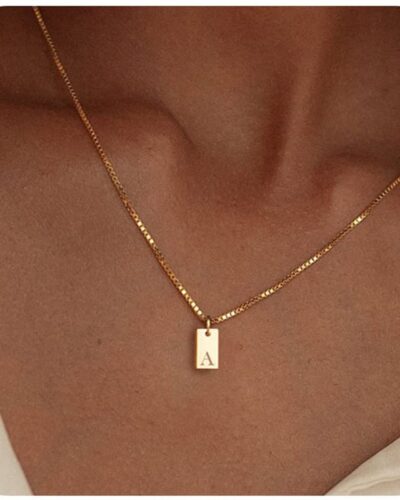 Simple Gold Letter Necklace A-Z Pendant Wholesale