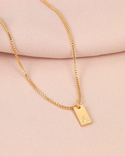 Simple Gold Letter Necklace A-Z Pendant Wholesale
