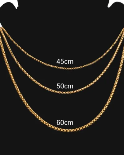 Simple Golden Rounded Stainless Steel Box Chain Wholesale 2