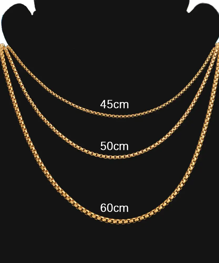 Simple Golden Rounded Stainless Steel Box Chain Wholesale 2