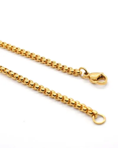 Simple Golden Rounded Stainless Steel Box Chain Wholesale