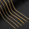 Simple Golden Rounded Stainless Steel Box Chain Wholesale