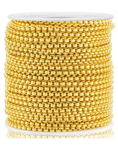 Simple Golden Rounded Stainless Steel Box Chain Wholesale 8