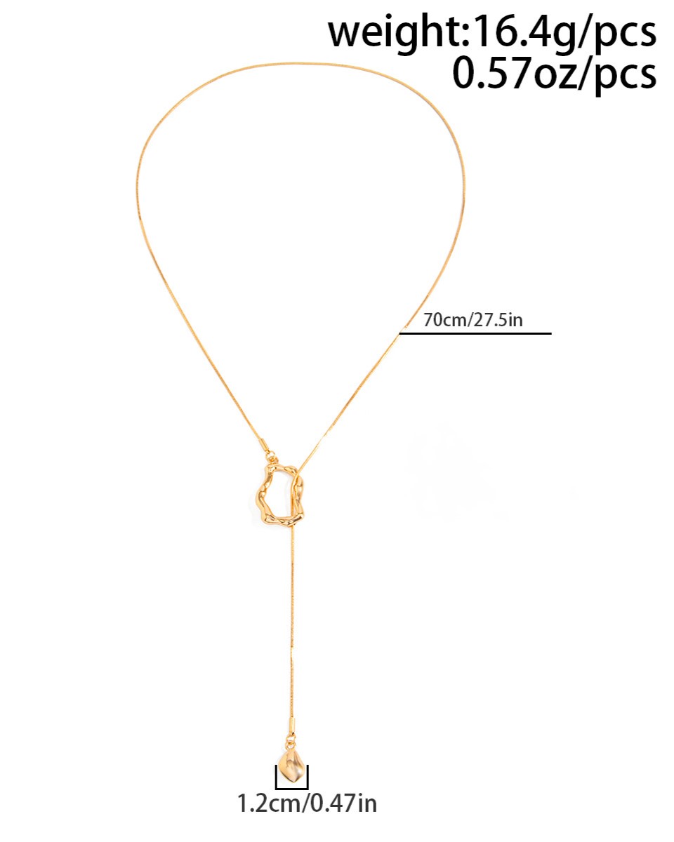 Simple Irregular Pendant Ladies Long Necklace 1