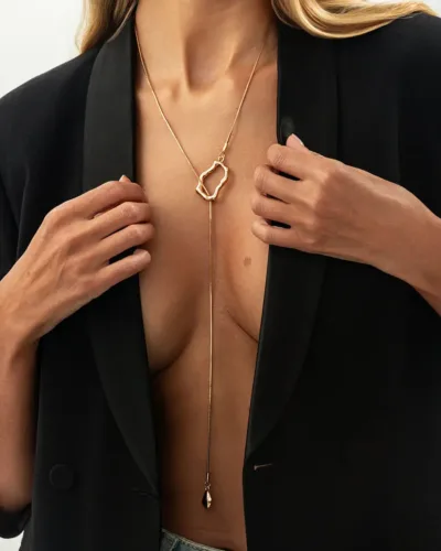 Simple Irregular Pendant Ladies Long Necklace 4