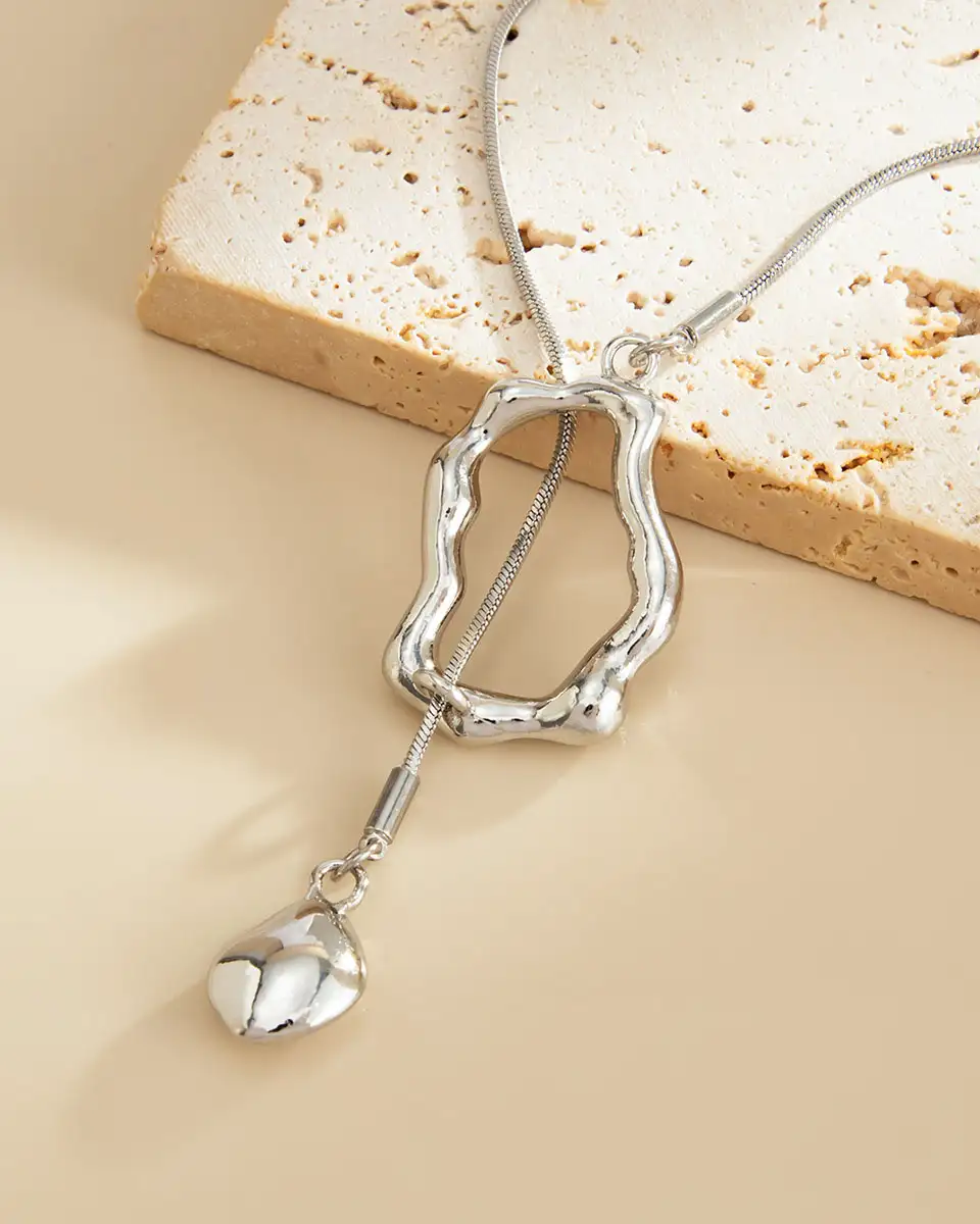 Simple Irregular Pendant Ladies Long Necklace 5
