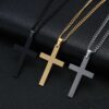 Simple Stainless Steel Cross Necklace Mens Women Bulk (5)