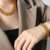 Simple Stainless Steel Gold Chain for Women Men