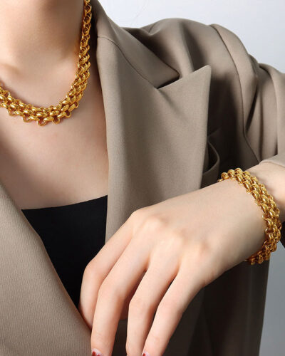 Simple Stainless Steel Gold Chain for Women Men