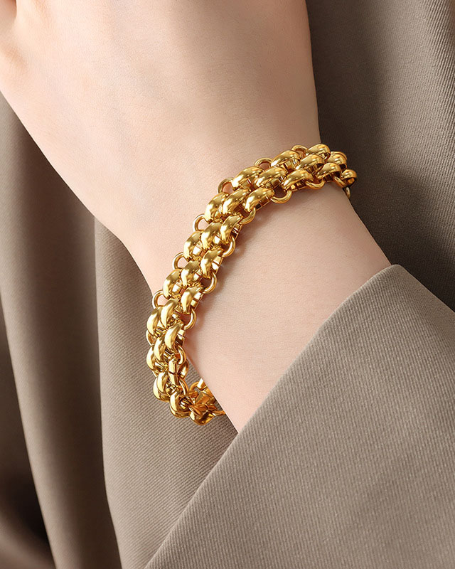 Simple Stainless Steel Gold Chain for Women Men 4