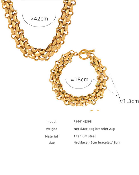 Simple Stainless Steel Gold Chain for Women Men 7