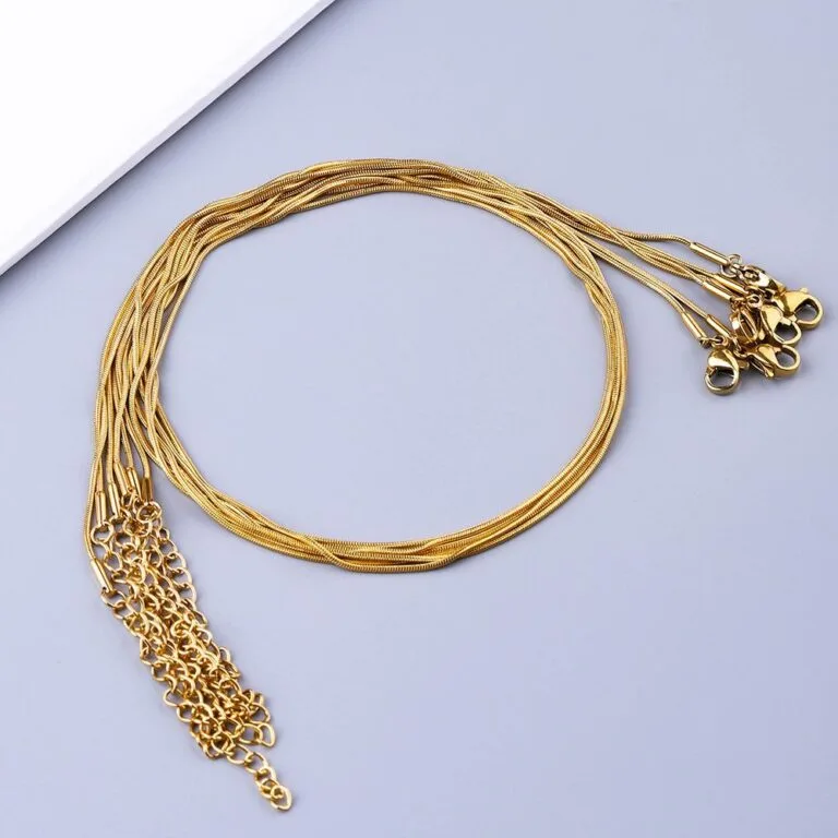 Simple Stainless Steel Snake Chain 18K Gold Plated Wholesale 1 1
