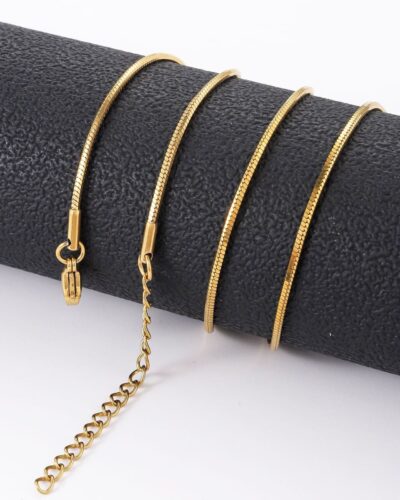 Simple Stainless Steel Snake Chain 18K Gold Plated Wholesale