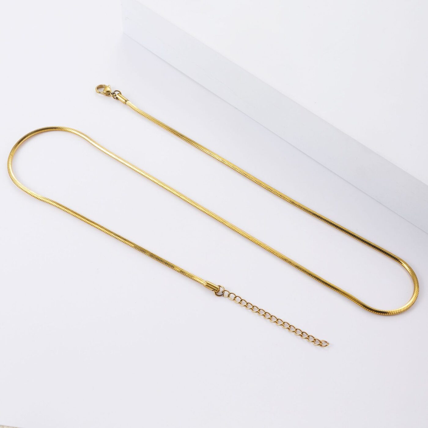 Simple Stainless Steel Snake Chain 18K Gold Plated Wholesale 4 1