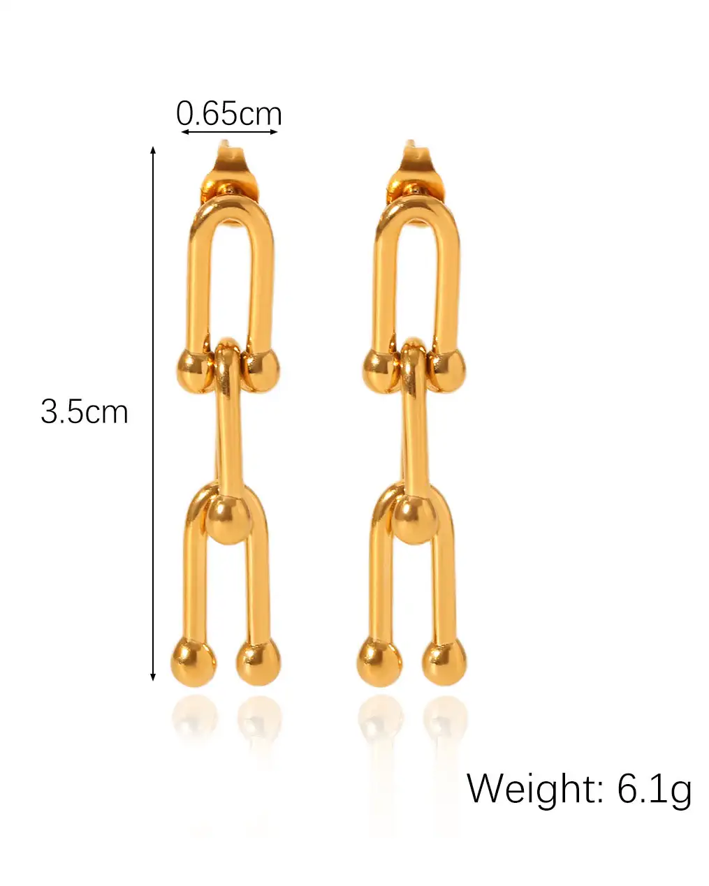 Simple U Shaped Horseshoe Clasp Stainless Steel Womens Chain 7