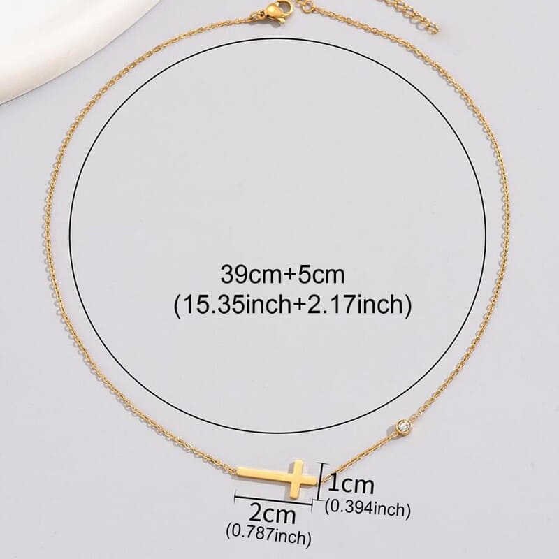 Small Dainty Cross Necklace for Women with Single Diamond 6
