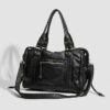 Large Black Leather Tote Bags Retro Hobo Shoulder Bags