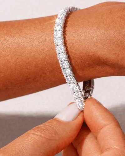 Sparkling 2-5MM 925 Sterling Silver Moissanite Tennis Bracelet