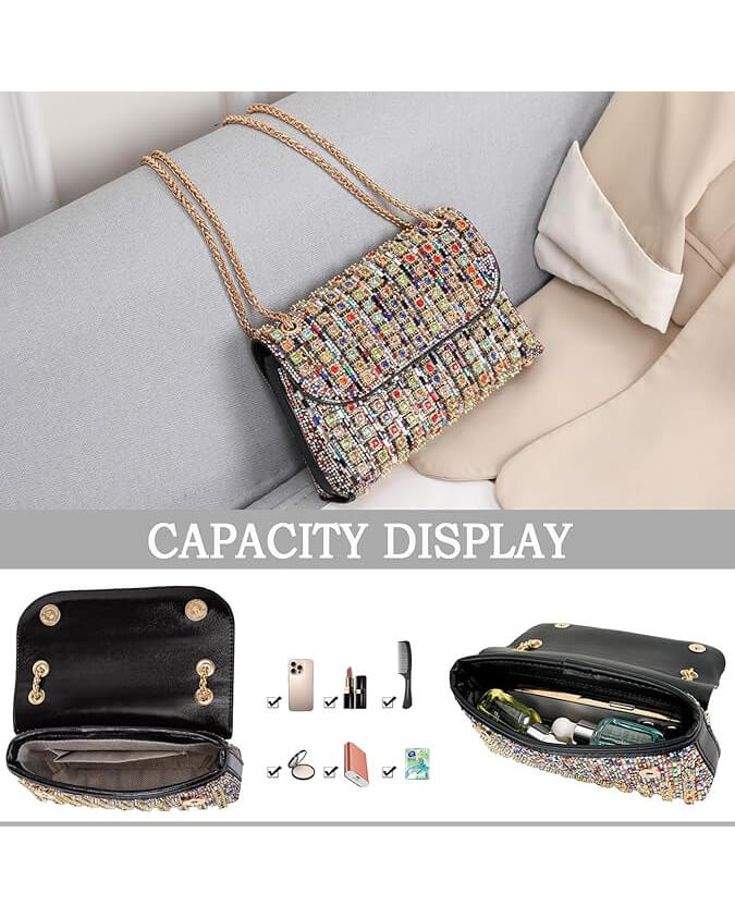 Sparkling Rhinestone Evening Clutch Purse Ladies Handbags - Image 4