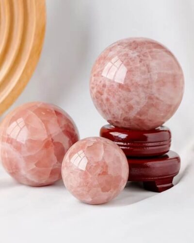Sphere Gems Red Calcite Authentic Crystal Ball