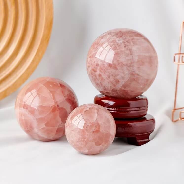 Sphere Gems Red Calcite Authentic Crystal Ball
