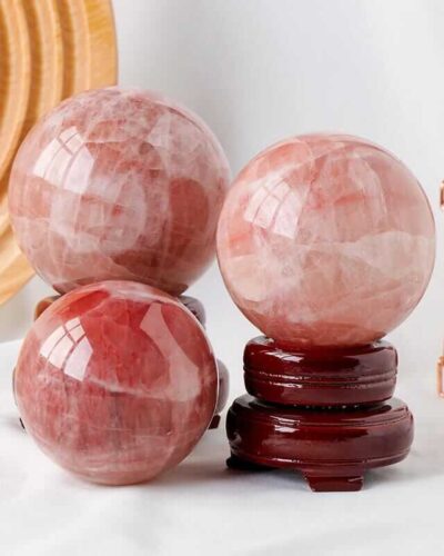 Sphere Gems Red Calcite Authentic Crystal Ball