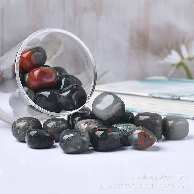 Square African Bloodstone Tumbling Rocks Wholesale