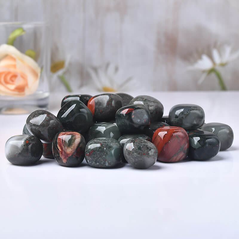 Square African Bloodstone Tumbling Rocks Wholesale