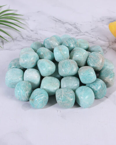Square Blue Amazonite Crystal Tumbling Rock