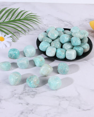 Square Blue Amazonite Crystal Tumbling Rock