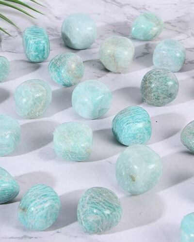 Square Blue Amazonite Crystal Tumbling Rock