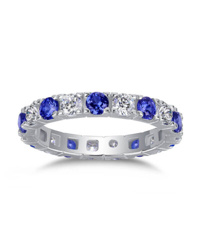 Alternative view of Stacking May Birthstone Ring 925 Sterling Silver Engagement Wedding Band