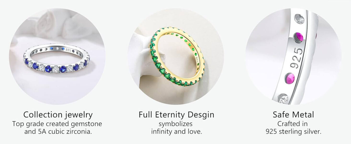 Stackable Birthstone Engagement Rings 4