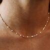 Stackable White Beaded Ball Chain Necklace Choker for DIY Jewelry