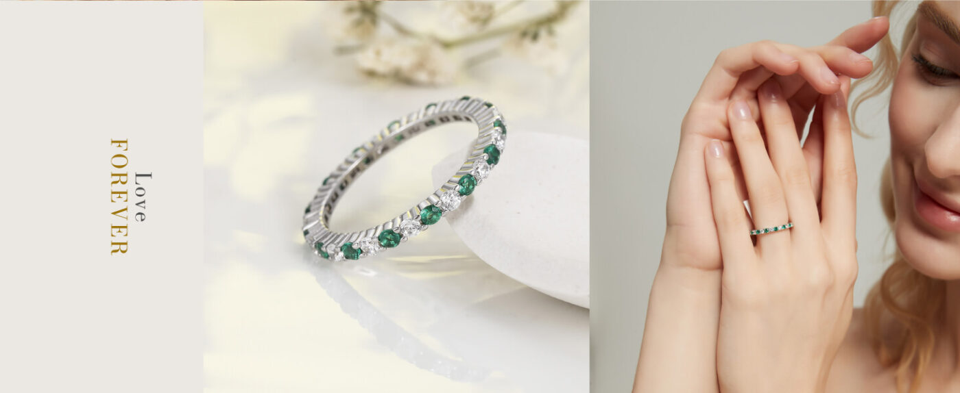 Stacking May Birthstone Ring 925 Sterling Silver 4