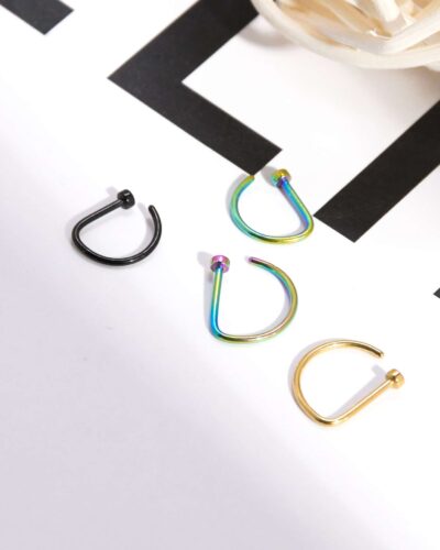 Stainless Steel D Shaped Nose Rings Wholesale