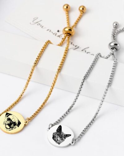 Pet Photo Personalized Bracelets for Couples Adjustable
