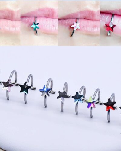 Star Shaped Stainless Steel Lip Ring Wholasale