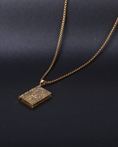 Statement Gothic Stainless Steel The Bible Pendant Necklace 2