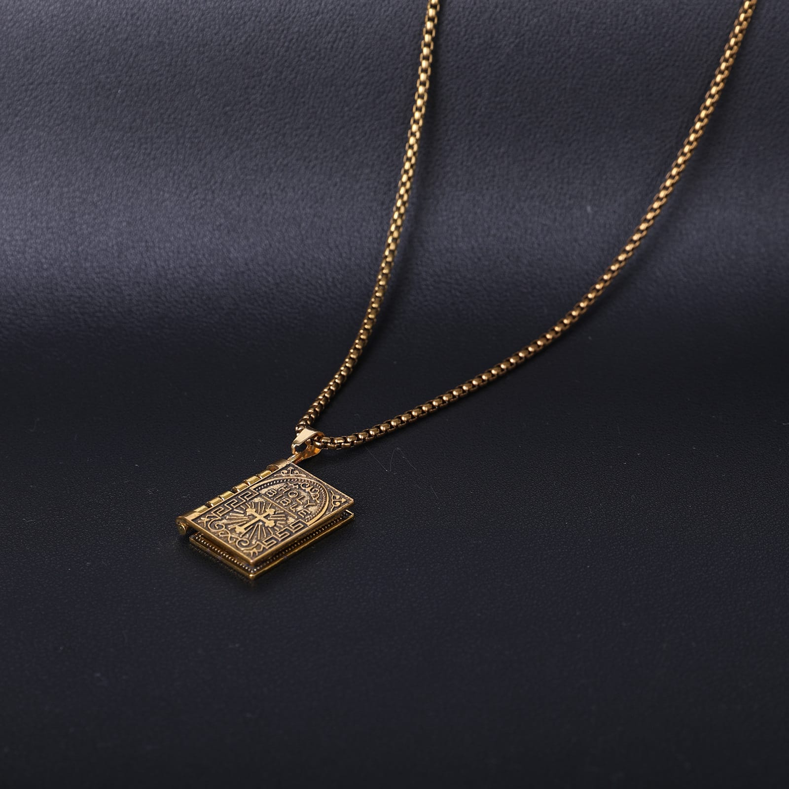 Statement Gothic Stainless Steel The Bible Pendant Necklace - immagine 5