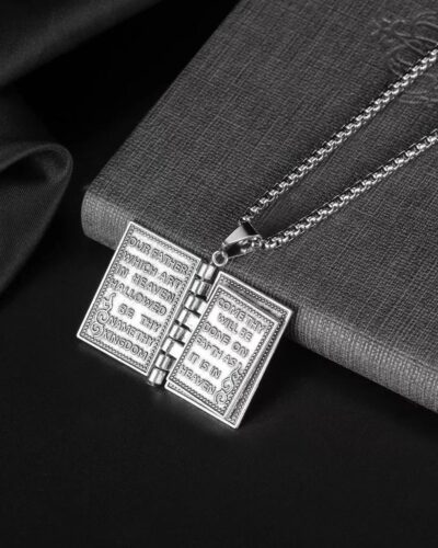 Alternativní pohled na Statement Gothic Stainless Steel The Bible Pendant Necklace