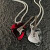 Statement Stainless Steel Guitar Pick Pendant Necklace
