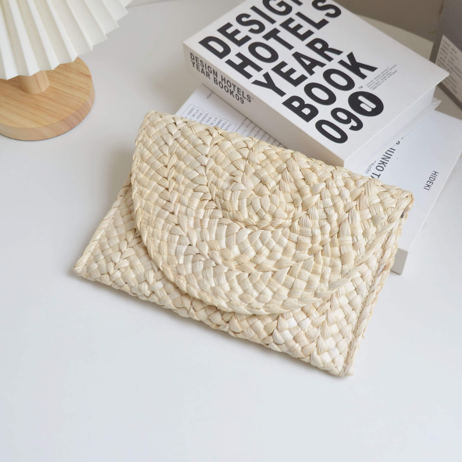 Woven Straw Clutch Bag Beach Wallet Handbags In Bulk