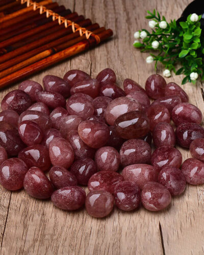 Pink Strawberry Quartz Tumbled Crystals